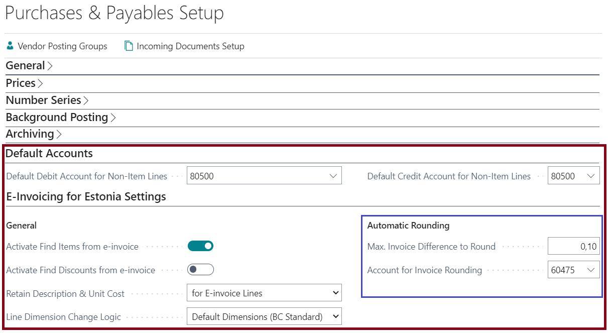 Purchases & Payables Setup